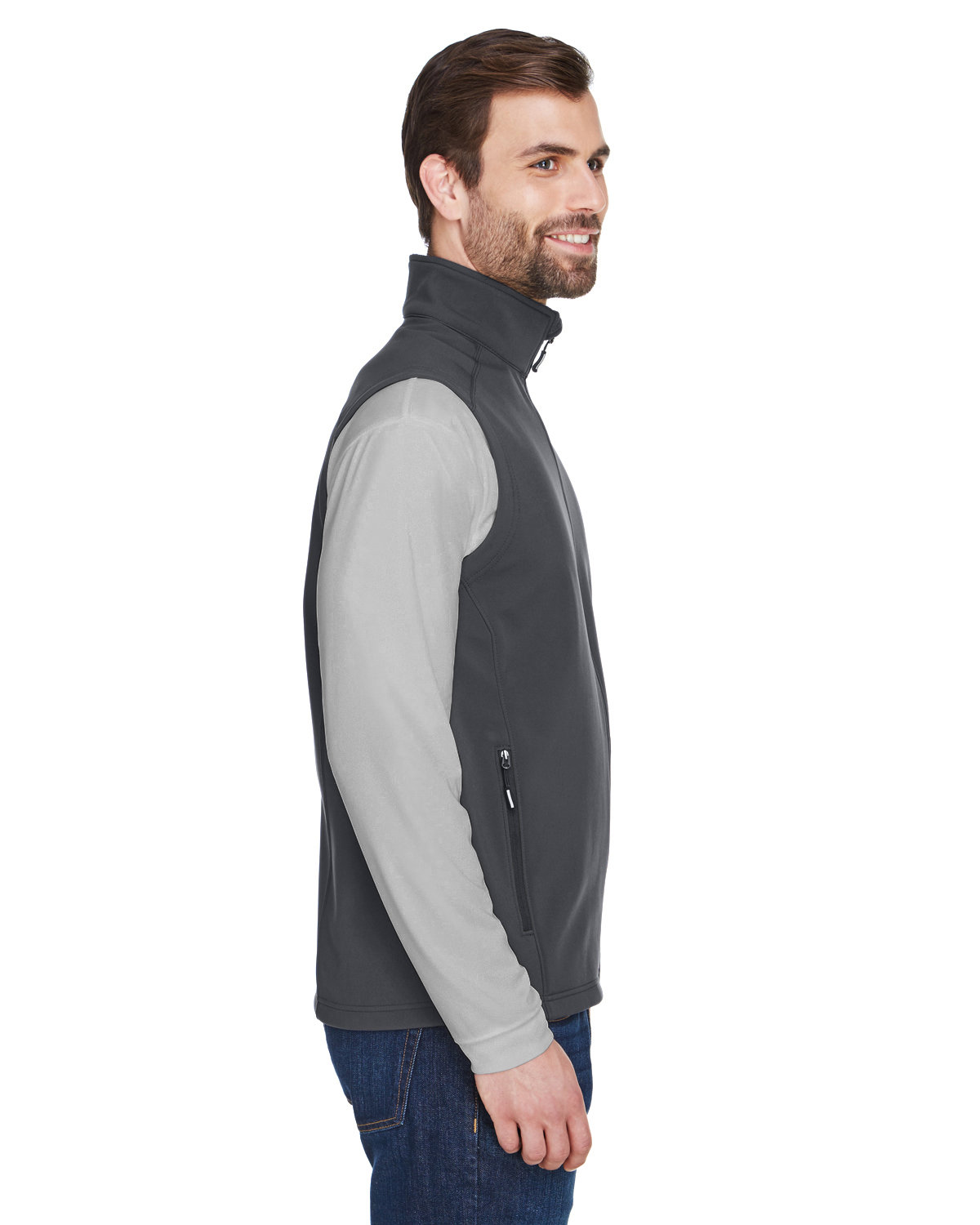 Core365 Men's Cruise Two-Layer Fleece Bonded Soft Shell Vest ...