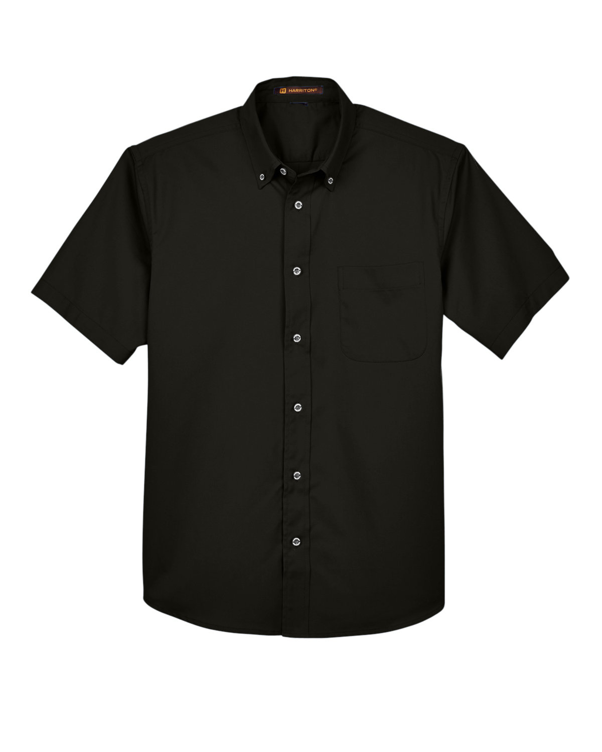 Harriton Men's Easy Blend™ Short-Sleeve Twill Shirt with Stain-Release ...