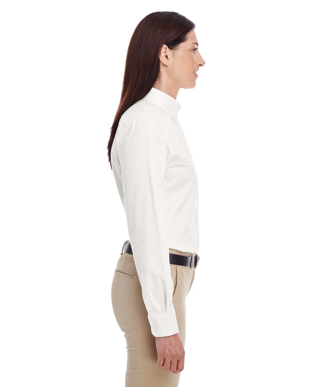 Harriton Ladies' Foundation 100% Cotton Long-Sleeve Twill Shirt