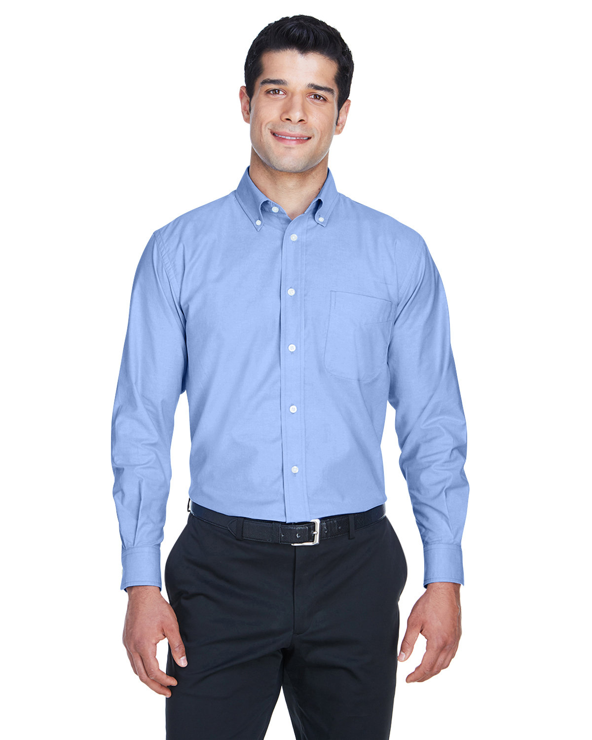Harriton Men's Long-Sleeve Oxford with Stain-Release | alphabroder Canada