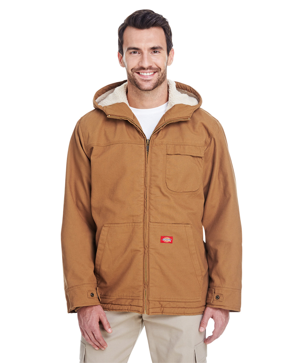 Dickies Men's 8.5 oz./yd² Sanded Duck Sherpa-Lined Hooded Jacket ...