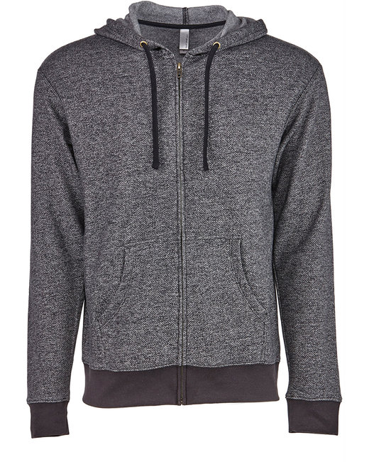 Next Level Apparel Adult Pacifica Denim Fleece Full-Zip Hooded ...