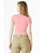 Bella + Canvas Ladies' Micro Ribbed Baby T-Shirt SOLID PINK BLEND ModelBack