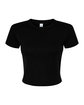 Bella + Canvas Ladies' Micro Ribbed Baby T-Shirt SOLID BLK BLEND OFFront