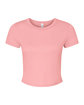 Bella + Canvas Ladies' Micro Ribbed Baby T-Shirt SOLID PINK BLEND OFFront