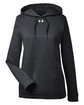 Under Armour Ladies' Hustle Pullover Hooded Sweatshirt BLACK/ WHT _001 OFFront