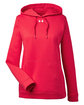 Under Armour Ladies' Hustle Pullover Hooded Sweatshirt RED/ WHITE _600 OFFront