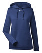 Under Armour Ladies' Hustle Pullover Hooded Sweatshirt MD NVY/ WH  _410 OFFront