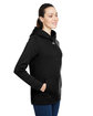 Under Armour Ladies' Hustle Pullover Hooded Sweatshirt BLACK/ WHT _001 ModelQrt