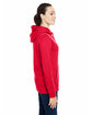 Under Armour Ladies' Hustle Pullover Hooded Sweatshirt RED/ WHITE _600 ModelSide