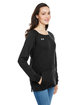 Under Armour Ladies' Hustle Fleece Crewneck  Sweatshirt BLACK/ WHT _001 ModelQrt