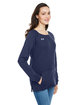 Under Armour Ladies' Hustle Fleece Crewneck  Sweatshirt MID NVY/ WH _410 ModelQrt