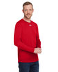 Under Armour Men's Team Tech Long-Sleeve T-Shirt RED/ WHITE _600 ModelQrt