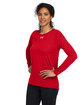 Under Armour Ladies' Team Tech Long-Sleeve T-Shirt RED/ WHITE _600 ModelQrt