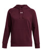 Under Armour Ladies' Rival Fleece Hooded Sweatshirt MAROON/ WHT _609 OFFront