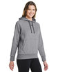 Under Armour Ladies' Rival Fleece Hooded Sweatshirt CS GR LH/ WH_025 ModelQrt