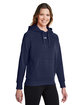 Under Armour Ladies' Rival Fleece Hooded Sweatshirt MID NVY/ WHT_410 ModelQrt