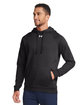 Under Armour Men's Rival Fleece Hooded Sweatshirt BLACK/ WHITE_001 ModelQrt