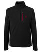 Spyder Men's Transport Quarter-Zip Fleece Pullover BLACK/ RED OFFront