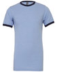 Bella + Canvas Men's Jersey Short-Sleeve Ringer T-Shirt HTHR BLUE/ NAVY OFFront