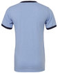 Bella + Canvas Men's Jersey Short-Sleeve Ringer T-Shirt HTHR BLUE/ NAVY OFBack