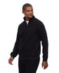 Threadfast Unisex Ultimate Fleece Quarter-Zip Sweatshirt BLACK ModelQrt