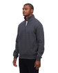 Threadfast Unisex Ultimate Fleece Quarter-Zip Sweatshirt CHARCOAL HEATHER ModelQrt