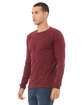 Bella + Canvas Unisex Triblend Long-Sleeve T-Shirt MAROON TRIBLEND ModelQrt