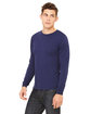 Bella + Canvas Unisex Triblend Long-Sleeve T-Shirt NAVY TRIBLEND ModelSide