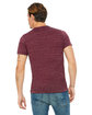 Bella + Canvas Unisex Textured Jersey V-Neck T-Shirt MAROON MARBLE ModelBack