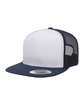 YP Classics Adult Trucker with White Front Panel Cap NAVY/ WHT/ NAVY ModelQrt