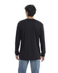 Next Level Apparel Men's Triblend Long-Sleeve Crew BLACK ModelBack