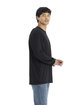 Next Level Apparel Men's Triblend Long-Sleeve Crew BLACK ModelSide