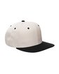 YP Classics Adult Flat Visor ClassicSnapback Cap NATURAL/ BLACK ModelQrt