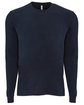 Next Level Apparel Unisex Sueded Long-Sleeve Crew MIDNIGHT NAVY OFFront