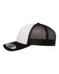 YP Classics Adult Retro Trucker Cap BLACK/WHITE ModelSide