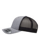 YP Classics Adult Retro Trucker Cap HEATHER/ BLACK ModelSide