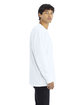 Next Level Apparel Unisex Heavyweight Cotton Long Sleeve T-Shirt WHITE ModelSide