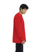 Next Level Apparel Unisex Heavyweight Cotton Long Sleeve T-Shirt RED ModelSide