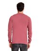 Next Level Apparel Adult Inspired Dye Long-Sleeve Crew with Pocket SMOKED PAPRIKA ModelBack