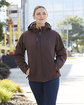 North End Ladies' Glacier Insulated Three-Layer Fleece Bonded Soft Shell Jacket with Detachable Hood  Lifestyle