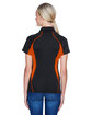 North End Ladies' Serac UTK CoolLogik Performance Zippered Polo BLACK/ MANDARIN ModelBack