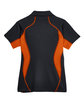 North End Ladies' Serac UTK CoolLogik Performance Zippered Polo BLACK/ MANDARIN FlatBack