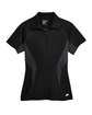 North End Ladies' Serac UTK CoolLogik Performance Zippered Polo BLACK FlatFront