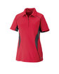 North End Ladies' Serac UTK CoolLogik Performance Zippered Polo OLYMPIC RED OFFront