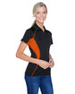 North End Ladies' Serac UTK CoolLogik Performance Zippered Polo BLACK/ MANDARIN ModelQrt