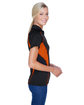 North End Ladies' Serac UTK CoolLogik Performance Zippered Polo BLACK/ MANDARIN ModelSide