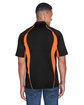 North End Men's Serac UTK cool-logik Performance Zippered Polo BLACK/ MANDARIN ModelBack