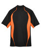 North End Men's Serac UTK cool-logik Performance Zippered Polo BLACK/ MANDARIN FlatBack