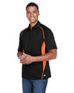 North End Men's Serac UTK cool-logik Performance Zippered Polo BLACK/ MANDARIN ModelQrt